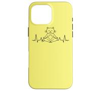 Meditación de los chakras del yoga ECG Cat Gato Carcasa para iPhone 16 Pro Max