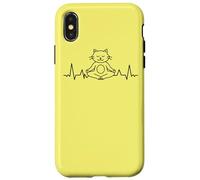 Meditación de los chakras del yoga ECG Cat Gato Carcasa para iPhone X/XS