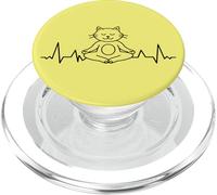 Meditación de los Chakras del Yoga ECG Cat Gato PopSockets PopGrip para MagSafe
