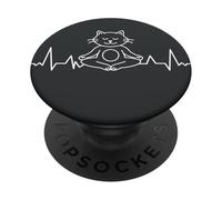 Meditación de los Chakras del Yoga Mandala Cat Pilates Gato PopSockets PopGrip Adhesivo