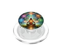 Meditación del Despertar Espiritual Arte Energía Cósmica PopSockets PopGrip para MagSafe
