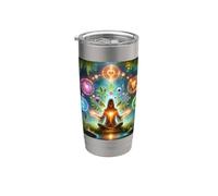Meditación del Despertar Espiritual Arte Energía Cósmica Vaso térmico de acero inoxidable de doble pared