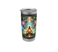 Meditación del Despertar Espiritual Arte Energía Cósmica Vaso térmico de acero inoxidable de doble pared