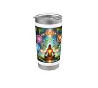 Meditación del Despertar Espiritual Arte Energía Cósmica Vaso térmico de acero inoxidable de doble pared