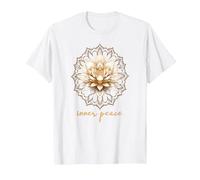 Meditación Esoterismo Lotus Inner Peace Yoga Camiseta, Hombre, Blanco, 5XL