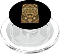 Meditación Espiritual de la Mano de Hamsa Mandala Vitral PopSockets PopGrip para MagSafe