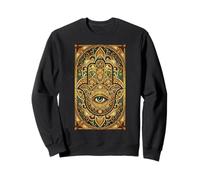 Meditación Espiritual de la Mano de Hamsa Mandala Vitral Sudadera