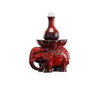 Meditación Fuente de cerámica de Estilo Chino for decoración del hogar, Adorno de Mesa con Forma de Elefante de cerámica Que Fluye Agua. Oficina en casa(Red)
