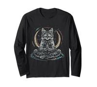 Meditación Gato Yoga Espiritual Hindú Budista Buda Zen Manga Larga