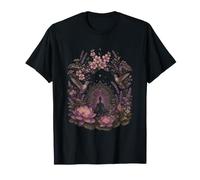 Meditación Lotus Colibrí Floral Mandala Luna Yoga Camiseta
