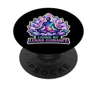 Meditación Lunar Mindfulness Lunar Bienestar Espiritual PopSockets PopGrip Adhesivo