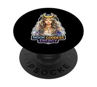 Meditación Lunar Mindfulness Lunar Bienestar Espiritual PopSockets PopGrip Adhesivo