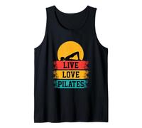 Meditación Pilates Puente Pose Divertido Live Love Pilates Retro Camiseta sin Mangas