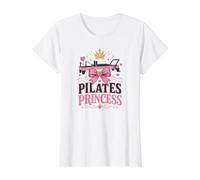 Meditación Pilates Reformer-Princess-Pilates Yoga Pilates Camiseta gráfica económica, Mujer, Blanco, XL