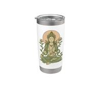 Meditación Serena Diosa Yoga Espiritual Mindfulness Arte Vaso térmico de acero inoxidable de doble pared