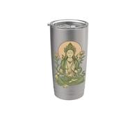 Meditación Serena Diosa Yoga Espiritual Mindfulness Arte Vaso térmico de acero inoxidable de doble pared