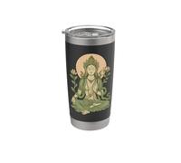 Meditación Serena Diosa Yoga Espiritual Mindfulness Arte Vaso térmico de acero inoxidable de doble pared
