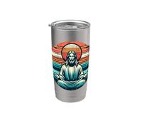 Meditación sobre Jesús en estilo vintage: espiritualidad inspiradora y empoderadora Vaso térmico de acero inoxidable de doble pared