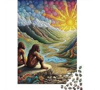 Meditación Sol 1000 Piezas Rompecabezas Evolución Humana de Papel para Adultos, Relajación Escena Natural 38x26cm/1000pcs