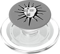 Meditación Sol Astrología Tarot Blackwork Minimal PopSockets PopGrip para MagSafe