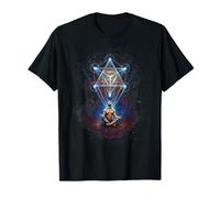 Meditación Yoga Metatrones Cubo Ilustración Cósmica Camiseta