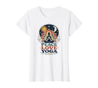 Meditación Yoga Peace Love Yoga Pilates Spiritual Zen-Yoga Camiseta gráfica económica, Mujer, Blanco, XL