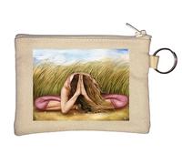 Meditación Yoga Pose Girl in The Nature Llavero Monedero Beige, beige, Talla única
