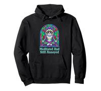Meditado Y Todavía Molesto Gato De Yoga Gruñón Geométrico Sudadera con Capucha