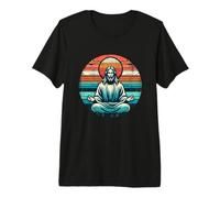 Meditando Jesús Vintage Inspirando Espiritualidad Empoderadora Camiseta Premium