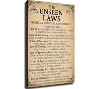 Meditation Cosmic Rules Spiritual Guide Poster Wall Art for Living Room Bedroom Kitchen Office(Framed,12x18inch(30x45cm))