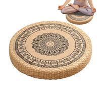 Meditation Cushion, Handwoven Round Yoga Floor Cushion, 19,69 pulgadas, Comfortable Support, Breathable Fabric, Estable Soft Seat Pad for Fireplace Seating, Living Room and Relaxation