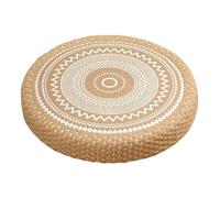 Meditation Cushion, Straw Pillow, 15.75inches Floor Seat, Round Shape, Boho Style, Comfort Accent for Yoga, Tea Room, Living Room, Fireplace, Outdoor, Home Decor, Indoor Use