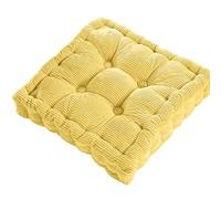 Meditation Floor Square Pillow For Seating On Solid Tufted Thick Pad Cushion For Yoga Balcony Chair Seat Cushions para Banco De Jardín(Yellow)