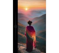 Meditation Journal Self Help - Woman of Color on Hilltop at Sunrise: 120 Lined pages with delicate mandala motif, notebook, diary, for school, office supplies, gift