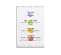 Meditation Room Decor - Ho‘oponopono Inspired Visualization Canvas - Art for Mindfulness Practice, Calming Home Environment, or Personal Growth Gift(Framed,16x24inch(40x60cm))