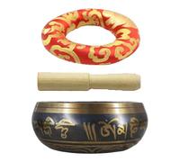 Meditation Singing Bowl, Tibetan Singing Bowl | Copa de curación de sonido de olla de oración con barra de madera | Instrumentos de baño de sonido estético Tazón para la sala de estar para la sala de