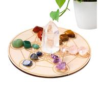 Meditation Stone Set | Meditation Stones Crystals And Healing Stones Set Wi | Meditation Stone Set | Meditation Stones Crystals And Healing Stones Set With Geometry Grid Plate | Colorful Crystal Ornament