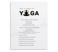 Meditation Wall Art 8 Limbs of Yoga Ashtanga Philosophy Chart Calming Poster for Living Room Yoga Studio Decor(Unframed,12x18inch(30x45cm))
