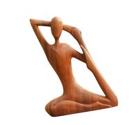 Meditation Yoga Figurine - Escultura de madera pacífica marrón, gracia del hogar espiritual | Excelente arte decorativo relajante relajante para dormitorios sala de estar estudiar galerías