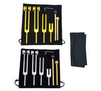 Meditations-Stimmgabel Set (4 Stück) - Tiefe Vibrationen, ganzheitliche Heilung | Aluminiumlegierung Tuning Fork Set Mit OM 4096 Hz | Für Klangtherapie, Yoga Spirituelle Praktiken, Inklusive 2 Hämm