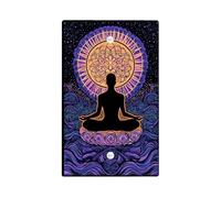 Meditative - Placa de cubierta para interruptor de luz, diseño de mandala violeta para decoración del hogar, placas de pared termoplásticas, placa de cubierta en blanco de tamaño estándar