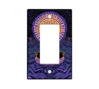 Meditative - Placas de cubierta para interruptor de luz, diseño de mandala violeta para decoración del hogar, placas de pared termoplásticas, tamaño estándar, balancín individual