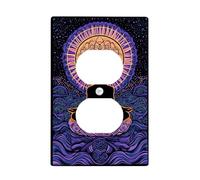 Meditative - Placas de cubierta para interruptor de luz, diseño de mandala violeta para decoración del hogar, placas de pared termoplásticas, tamaño estándar, salida dúplex individual