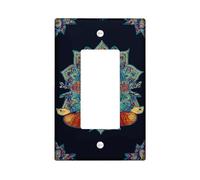 Meditative Woman - Placas de cubierta para interruptor de luz/cubiertas de toma, diseño vibrante de mandala colorido para decoración del hogar, placas de pared termoplásticas, balancín individual de