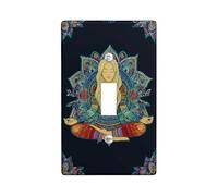 Meditative Woman - Placas de cubierta para interruptor de luz, diseño vibrante de mandala colorido para decoración del hogar, placas de pared termoplásticas, tamaño estándar, palanca única
