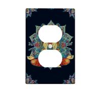 Meditative Woman - Placas de cubierta para interruptor de luz, diseño vibrante de mandala colorido para decoración del hogar, placas de pared termoplásticas, tamaño estándar, salida dúplex individual