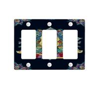 Meditative Woman - Placas de cubierta para interruptor de luz, diseño vibrante y colorido de mandala para decoración del hogar, placas de pared termoplásticas, placa de pared de tamaño estándar de 3