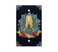 Meditative Woman - Placas de cubierta para interruptor de luz, diseño vibrante y colorido de mandala para decoración del hogar, placas de pared termoplásticas, placa de cubierta en blanco de tamaño