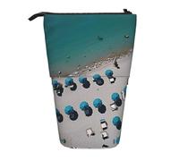 Mediterranean Summer - Estuche vertical retráctil para lápices, caja organizadora de oficina para adultos