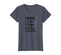 Medito, Hago Yoga, todavía Quiero Golpear a la Gente Camiseta, Mujer, Azul Jaspeado, XL